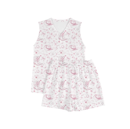 Cowgirl Cutie Bamboo Shorts Set (READY TO SHIP)